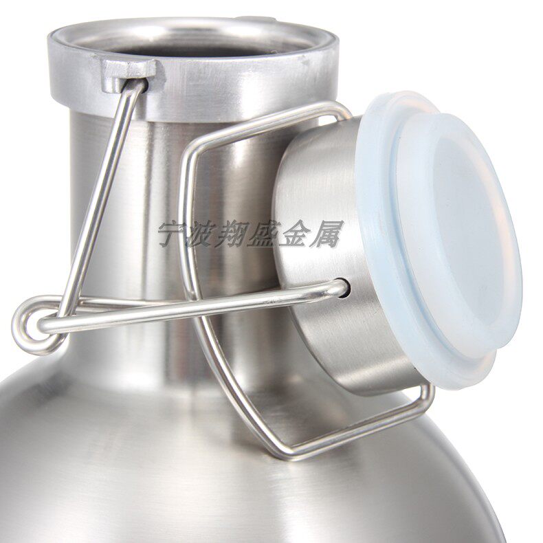 啤酒桶304不锈钢白酒壶硅胶塞酒壶盖户外便携水壶摇摆盖硅胶塞子