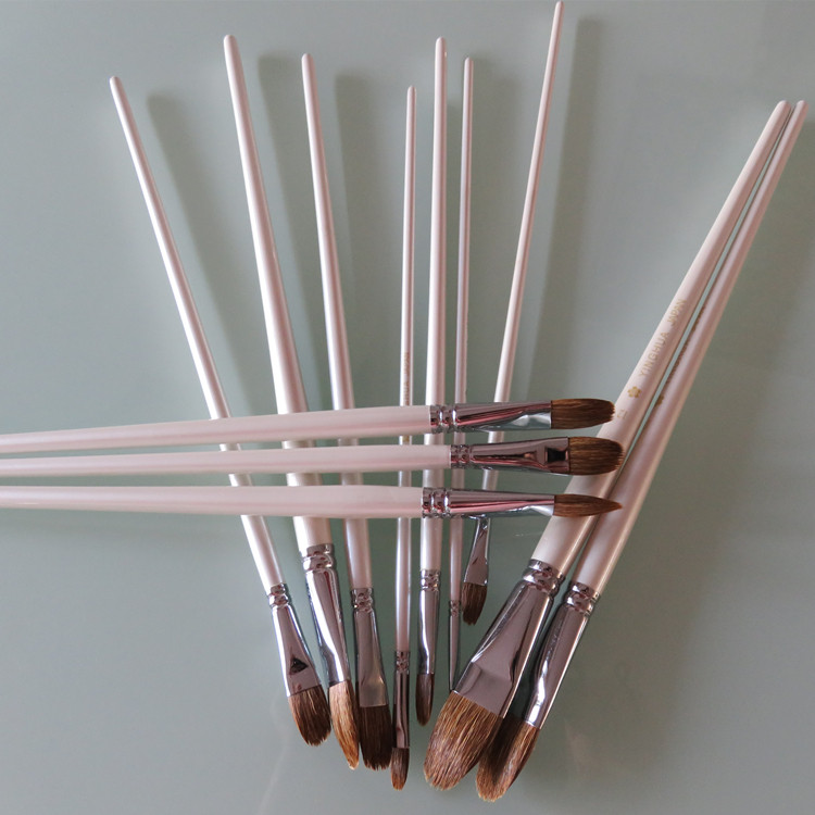 清仓樱花狼毫圆头平头扇形水粉笔纯狼尾毛笔油画丙烯笔排笔6支装,文具电教/文化用品/商务用品,水彩笔,淘宝优惠券,粉丝福利购,淘宝优惠卷