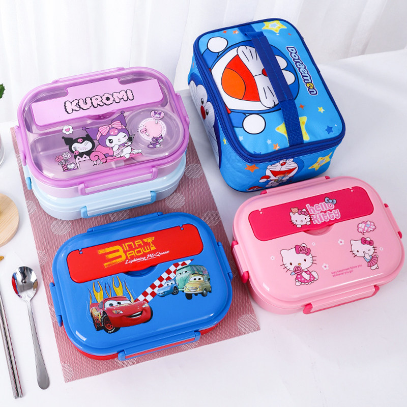 304不锈钢保温饭盒带汤碗卡通学生便当盒上班族食堂打饭分隔餐盒,餐饮具,饭盒/保温桶/保温提锅,淘宝优惠券,粉丝福利购,淘宝优惠卷