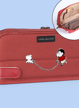 国誉笔袋HACO一米新纯可站立式文具袋日系大容量学生小新挂件限定