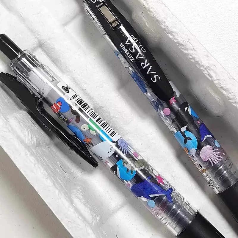 ZEBRA斑马JJ15海洋生物限定中性笔黑色鲸鱼水笔考试0.5mm水族馆