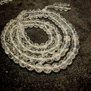 西藏天然白水晶108颗项链带棉晶男女款 简山南水晶喜马拉雅矿直发