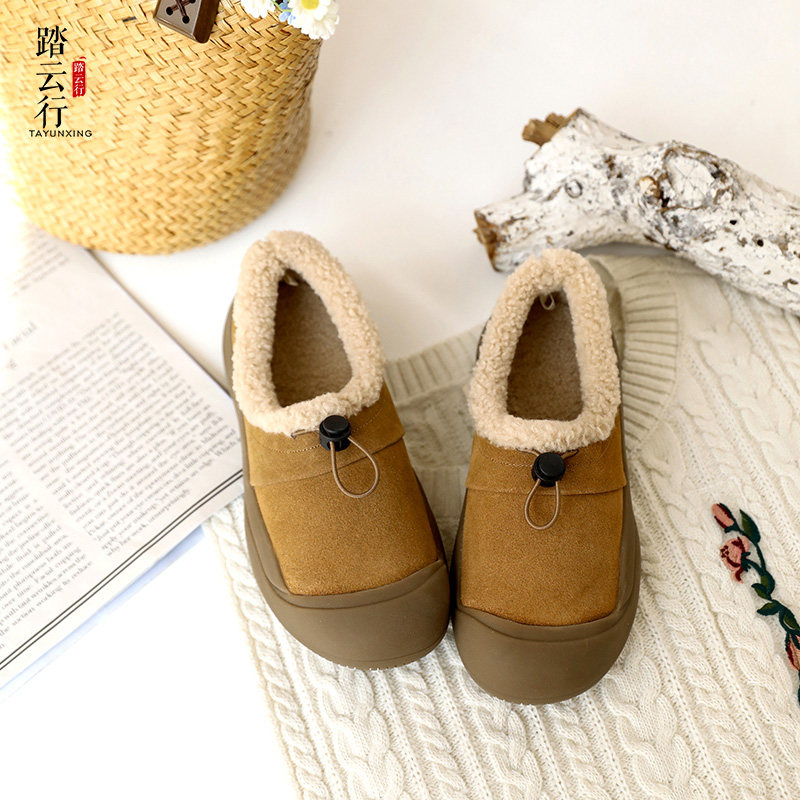 踏云行日系复古手棉鞋女冬新款雪地靴加绒保暖棉靴毛毛鞋软底女鞋,女鞋,时尚雪地靴,淘宝优惠券,粉丝福利购,淘宝优惠卷