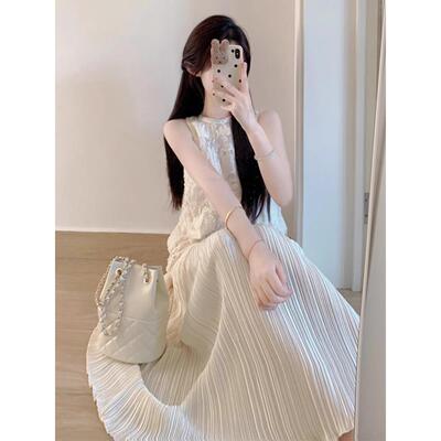 韩系氛围感穿搭温柔风度假气质长裙名媛高级感超好看连衣裙女夏季