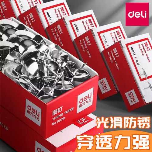 得力金属大号图钉/大头钉