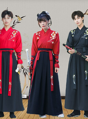 汉服男士中国风仙气大码古装帅气古风侠客学生夏季班服套装演出服