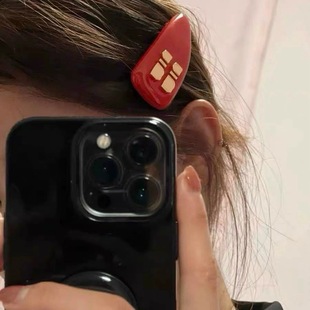 25秋冬新款 面包三角形发夹刘海侧边夹女扁平椭圆面包夹弹簧夹