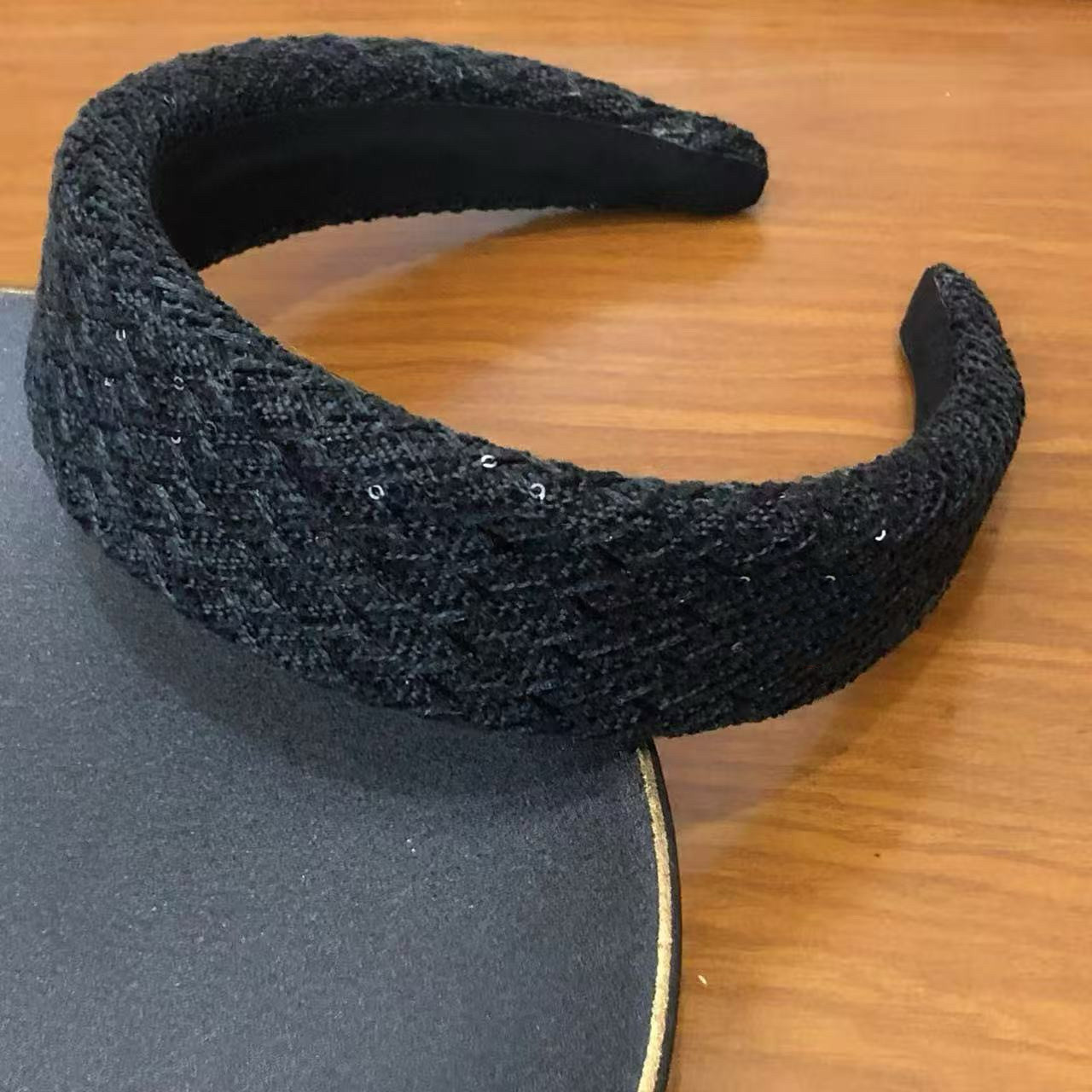 小香风宽版通勤发箍女高级感轻奢小众设计2025年新款发卡头箍发饰