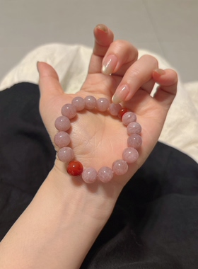 2026年新款天然粉水晶手链女款小众叠戴手串紫色饰品转运