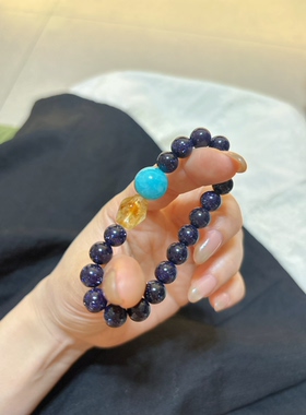 2026年新款蓝砂石手链女款小众叠戴手串紫色饰品转运