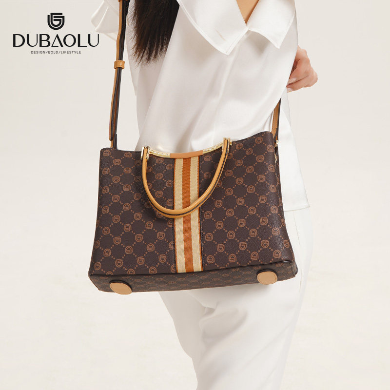 新款时尚质感复古气质印花老花方包大容量日常通勤妈妈手提斜挎包