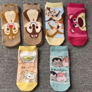 卡通女短袜迪士尼草莓熊女袜25元 包邮
