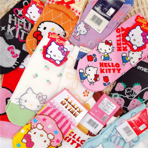 卡通短袜KT猫纯棉四季