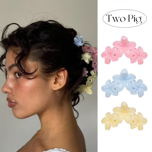 emijay同款鸡蛋花发夹子大号三花