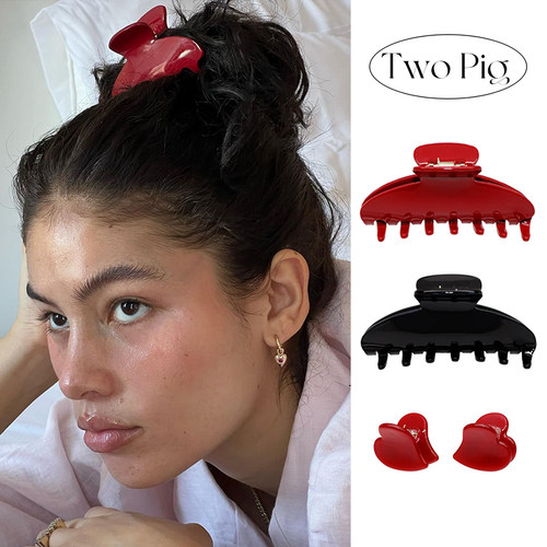 emijay同款樱桃玫红夏季醋酸抓夹