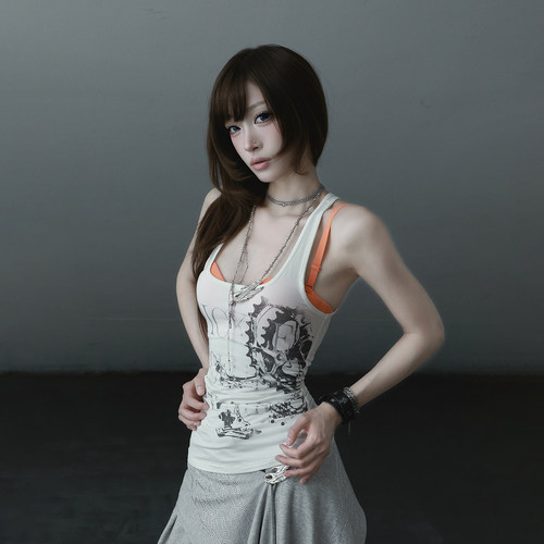 梁拌泡菜圣光天使背心吊带女白色圆领修身美背外内穿辣妹上衣夏