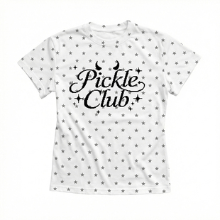 梁拌泡菜#星芒恶魔角#满印星星短袖亚文化朋克修身美式正肩短袖女