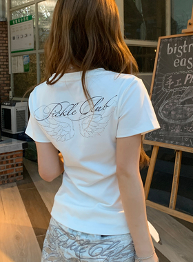 梁拌泡菜圣光天使T恤套装女纯欲修身显瘦辣妹短袖上衣夏季套装
