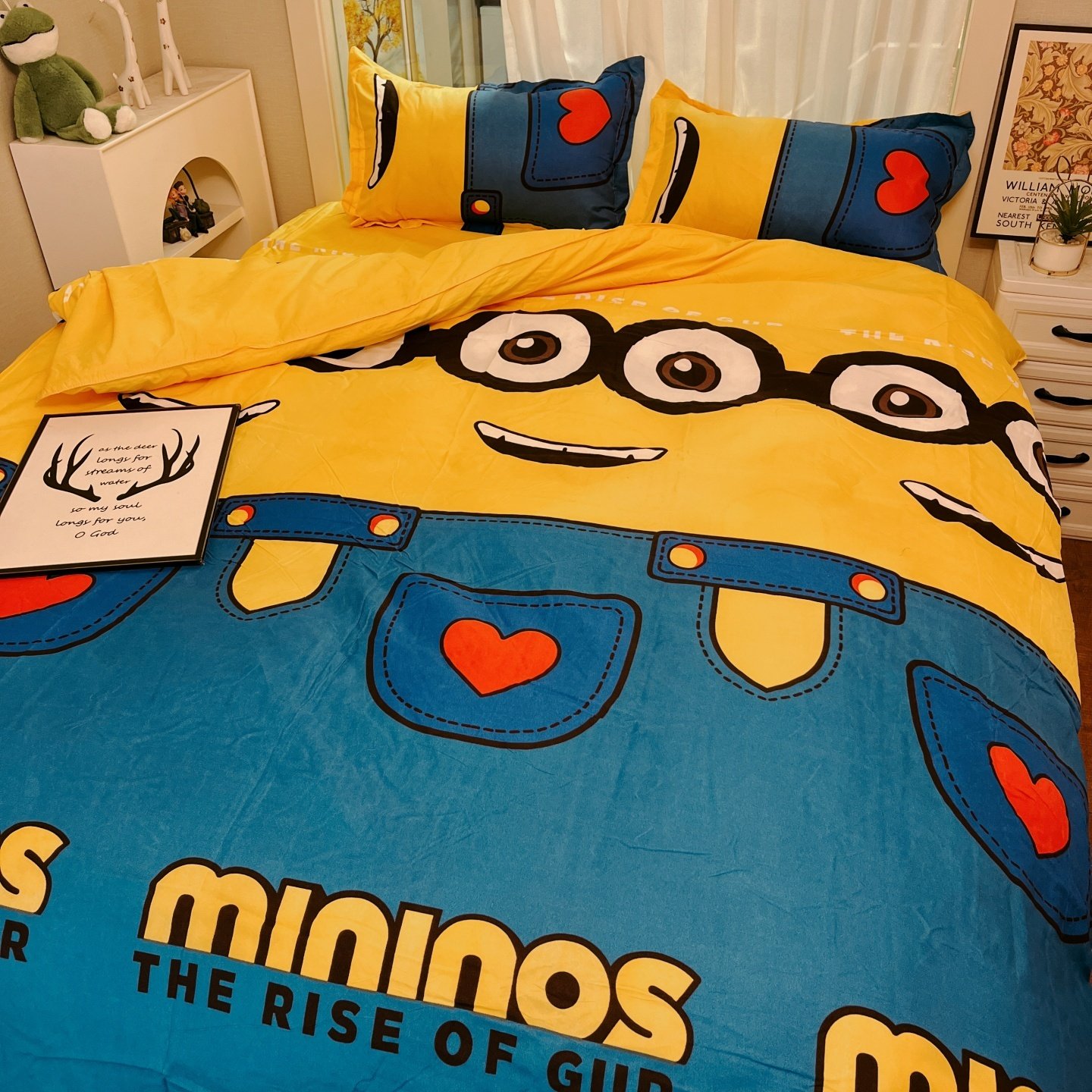 大眼萌原创风卡通北欧简约床上四件套1.5米宿舍被套床单三件套,床上用品,床品套件/四件套/多件套,淘宝优惠券,粉丝福利购,淘宝优惠卷