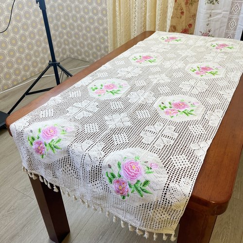 绣花桌旗布艺茶几长条桌布电视柜