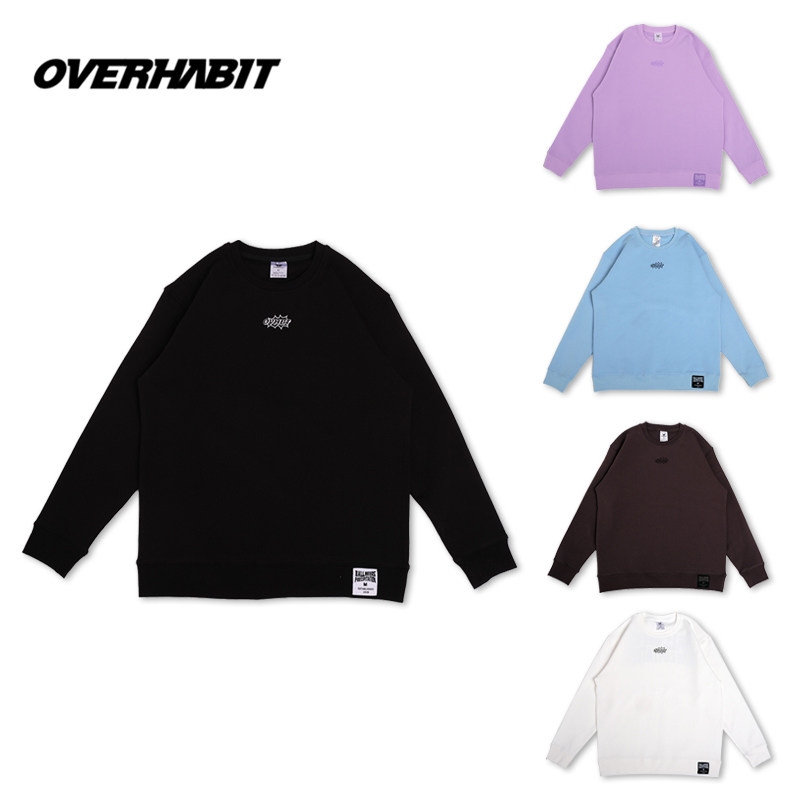 Overhabit军哥冬季同款男加厚长袖圆领宽松上衣无帽运动篮球卫衣