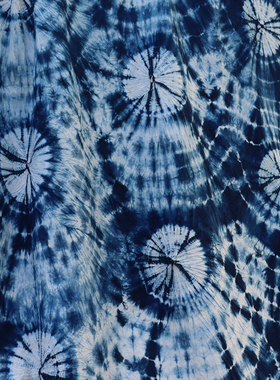 大理白族手工扎染面料客栈背景装饰蓝染布桌布茶席diy服装布料