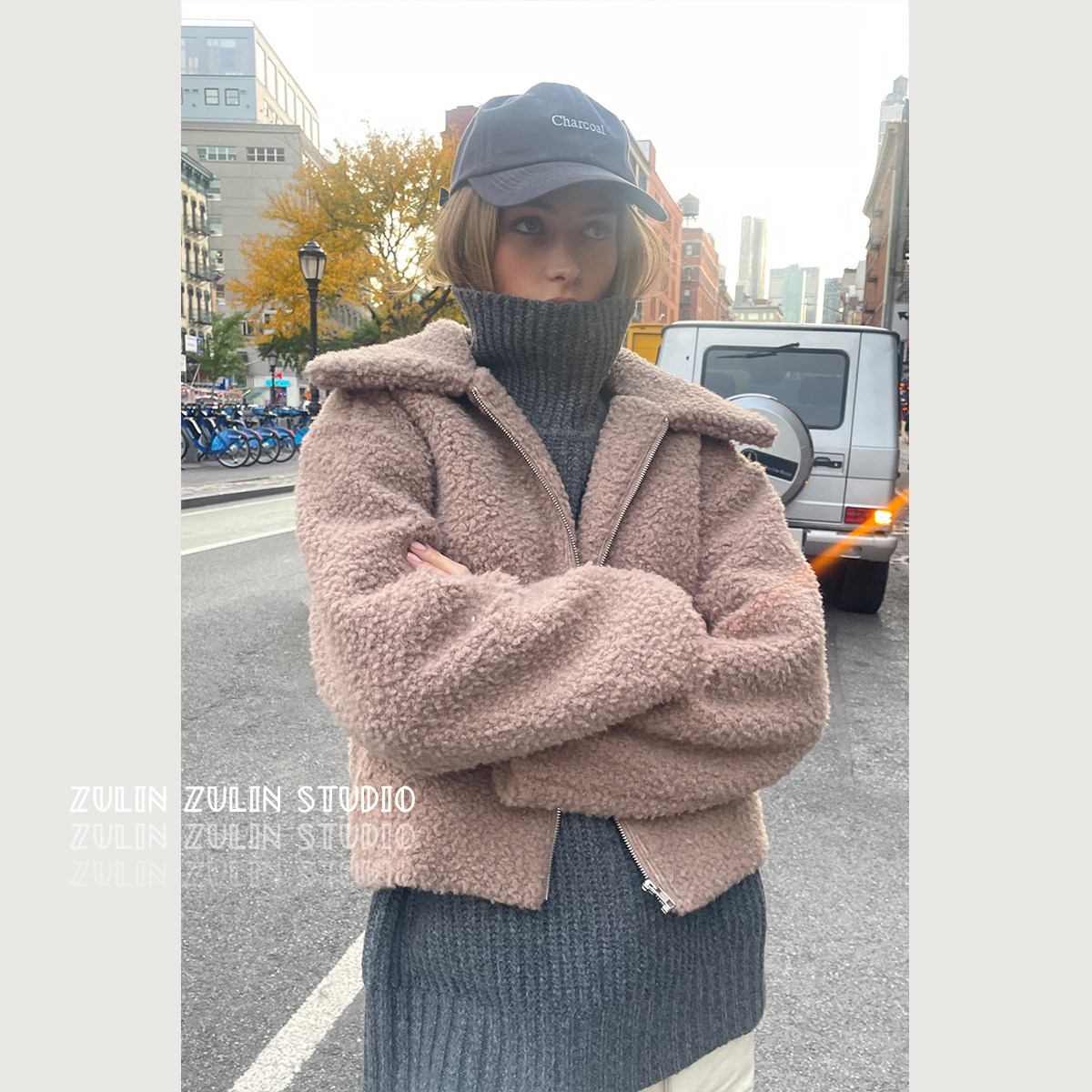 加拿大品牌◆OAK+FORT毛毛短外套极简百搭复古拉链上衣C20302,女装/女士精品,短外套,淘宝优惠券,粉丝福利购,淘宝优惠卷