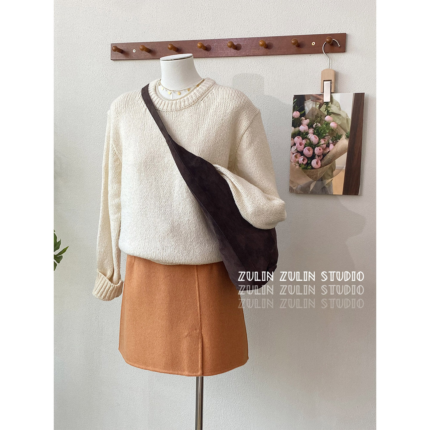 小末家 100%绵羊毛半裙 中高腰奶油橘秋冬暖色调E20303,女装/女士精品,半身裙,淘宝优惠券,粉丝福利购,淘宝优惠卷