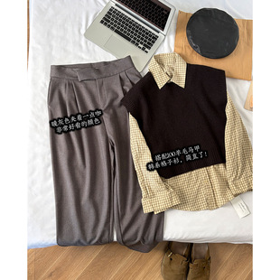 必入！显瘦垂感阔腿裤 高腰显瘦通勤休闲裤 高级感烟管裤