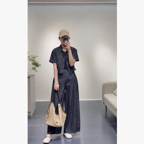 mos秋季短袖长裤拖地两件套
