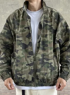 军绿色户外速干运动迷彩防晒衣外套男夏季薄款痞帅立领冲锋衣夹克