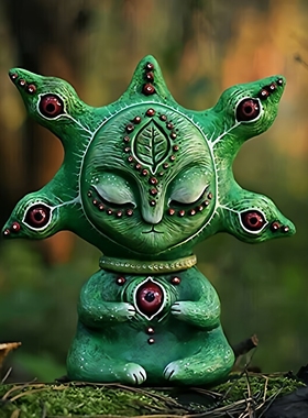 可爱个性潮流跨境新款 外星生物幻想外星人树脂摆件 设计科幻3d