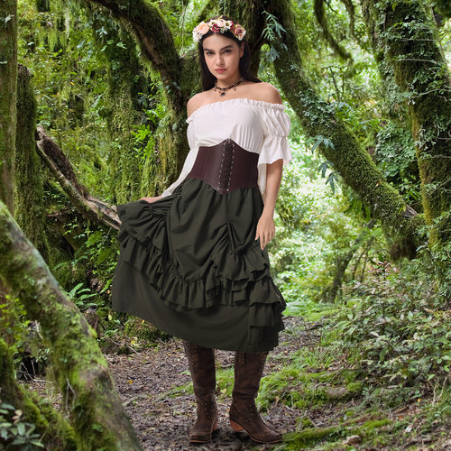 廷束身衣不规则百搭半身裙 加勒比海盗角色制服短裙 舞蹈裙批发