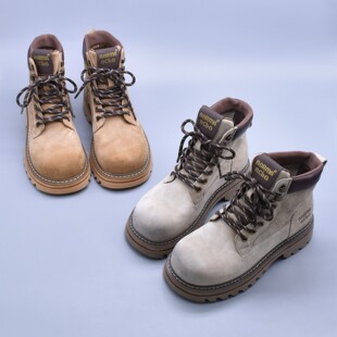 微瑕英伦风浅色靴子厚底女单靴猪皮大黄靴百搭大黄蜂马丁靴休闲靴