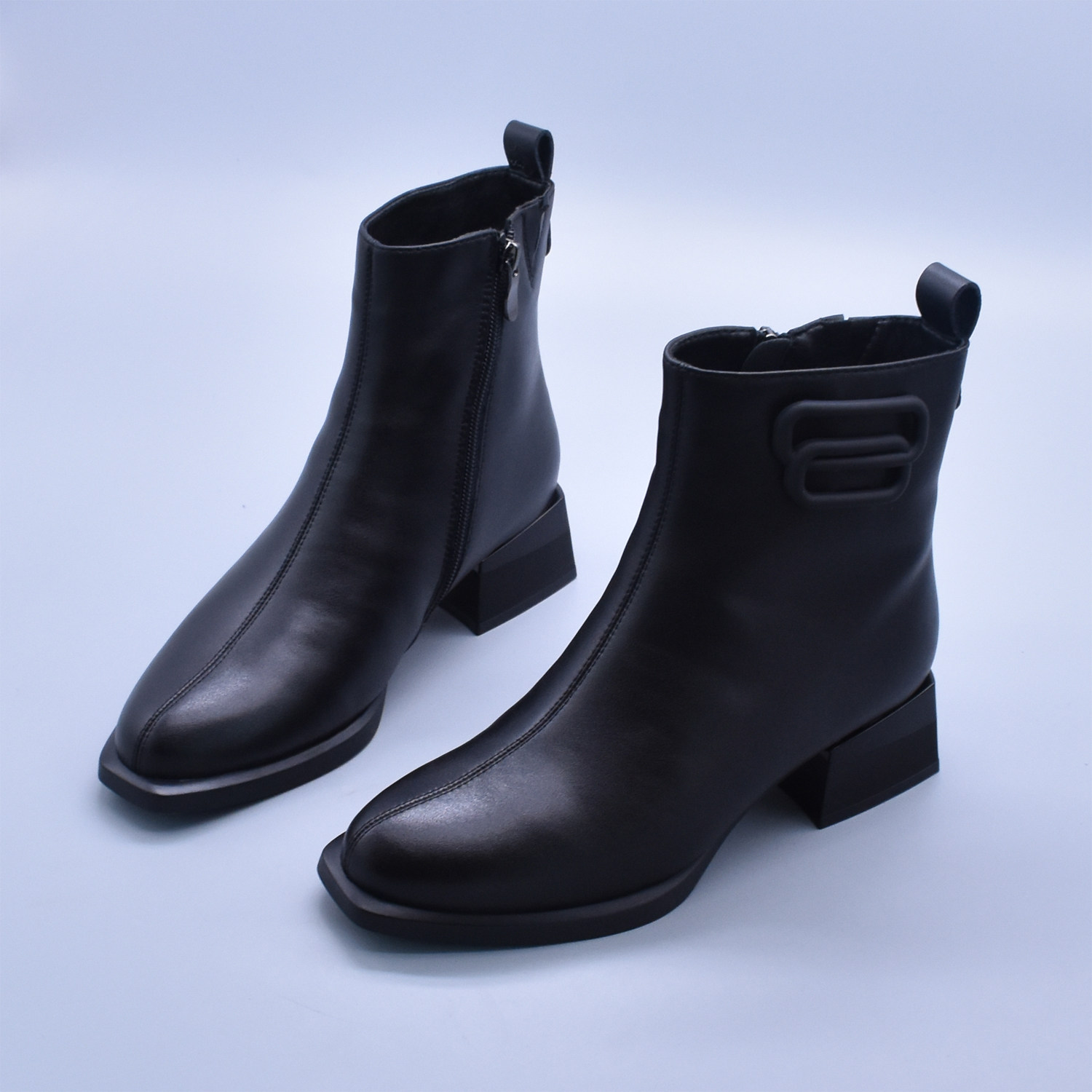 2025冬羊毛里软底俄罗斯单牛皮马丁靴新款秀气粗跟大码真皮女短靴,女鞋,时装靴,淘宝优惠券,粉丝福利购,淘宝优惠卷