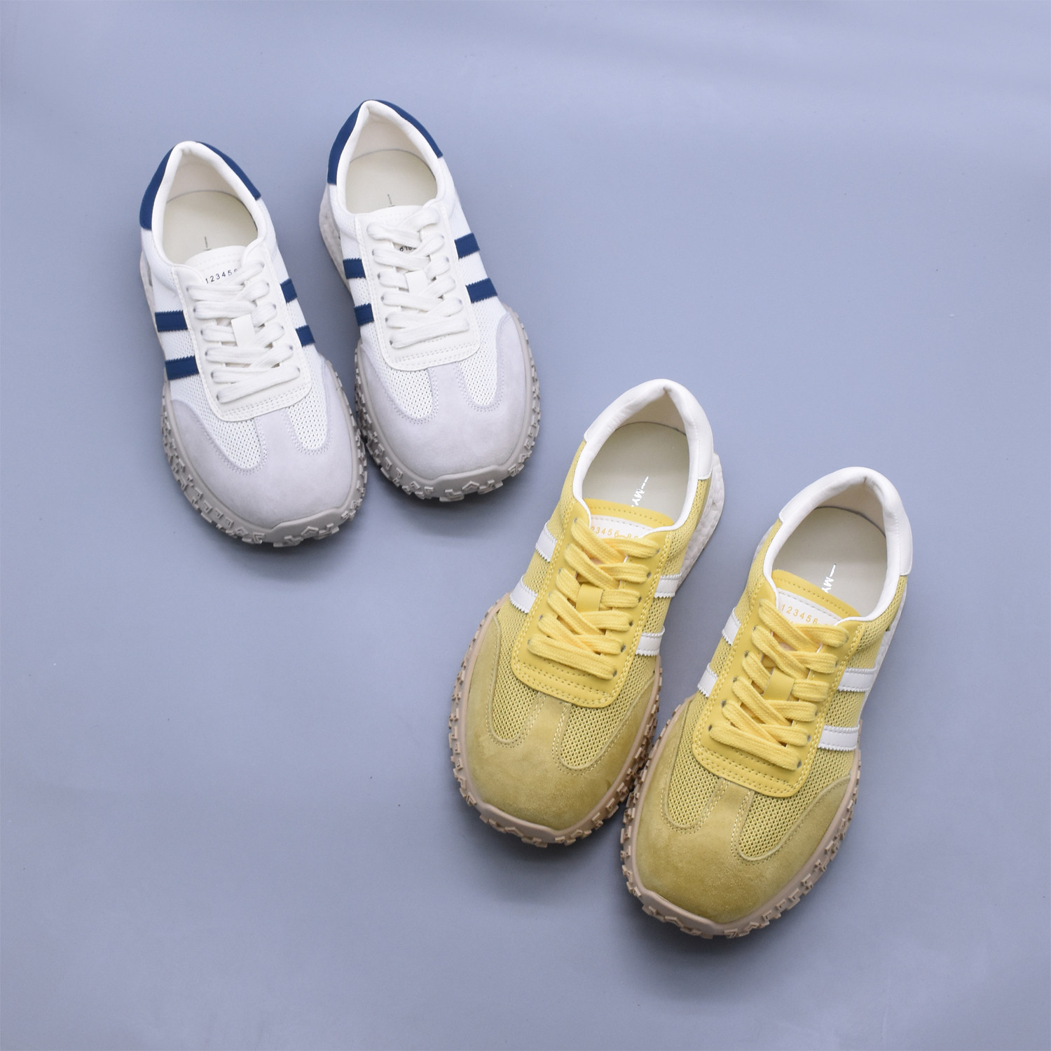 2025透气新款真皮德训鞋系带爆米花底圆头时尚百搭休闲运动女鞋夏,女鞋,休闲板鞋,淘宝优惠券,粉丝福利购,淘宝优惠卷