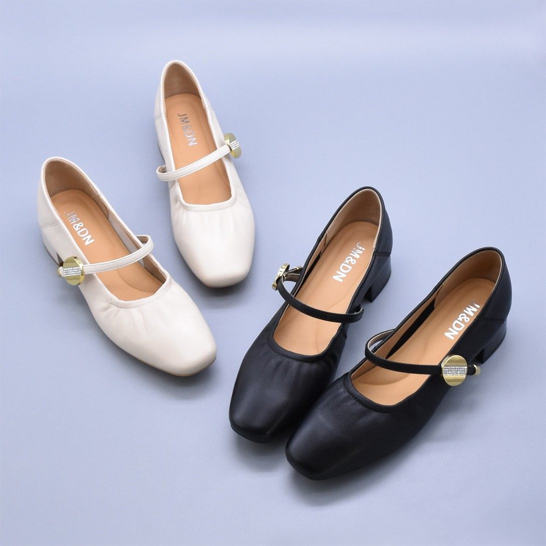清~软底女鞋羊皮玛丽珍鞋春夏新款粗跟百搭单鞋包头复古奶奶鞋,女鞋,玛丽珍鞋,淘宝优惠券,粉丝福利购,淘宝优惠卷