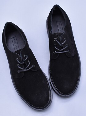 瑕疵清~日系真皮单鞋女黑色系带平底圆头英伦小皮鞋外贸大码厚底