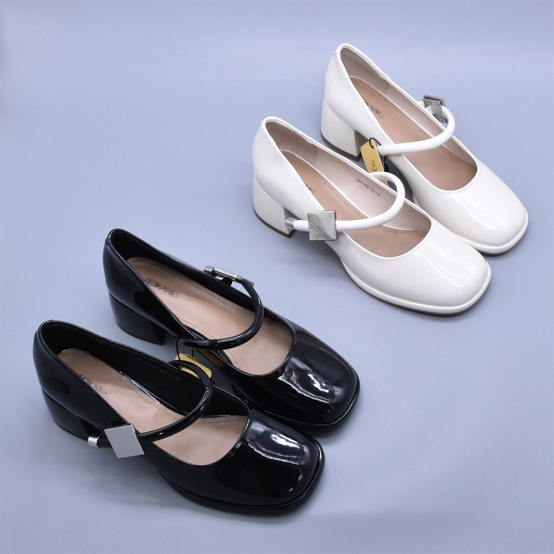 微瑕清~百搭软底乐福鞋粗跟小皮鞋软漆皮中跟玛丽珍单鞋羊皮鞋垫,女鞋,玛丽珍鞋,淘宝优惠券,粉丝福利购,淘宝优惠卷