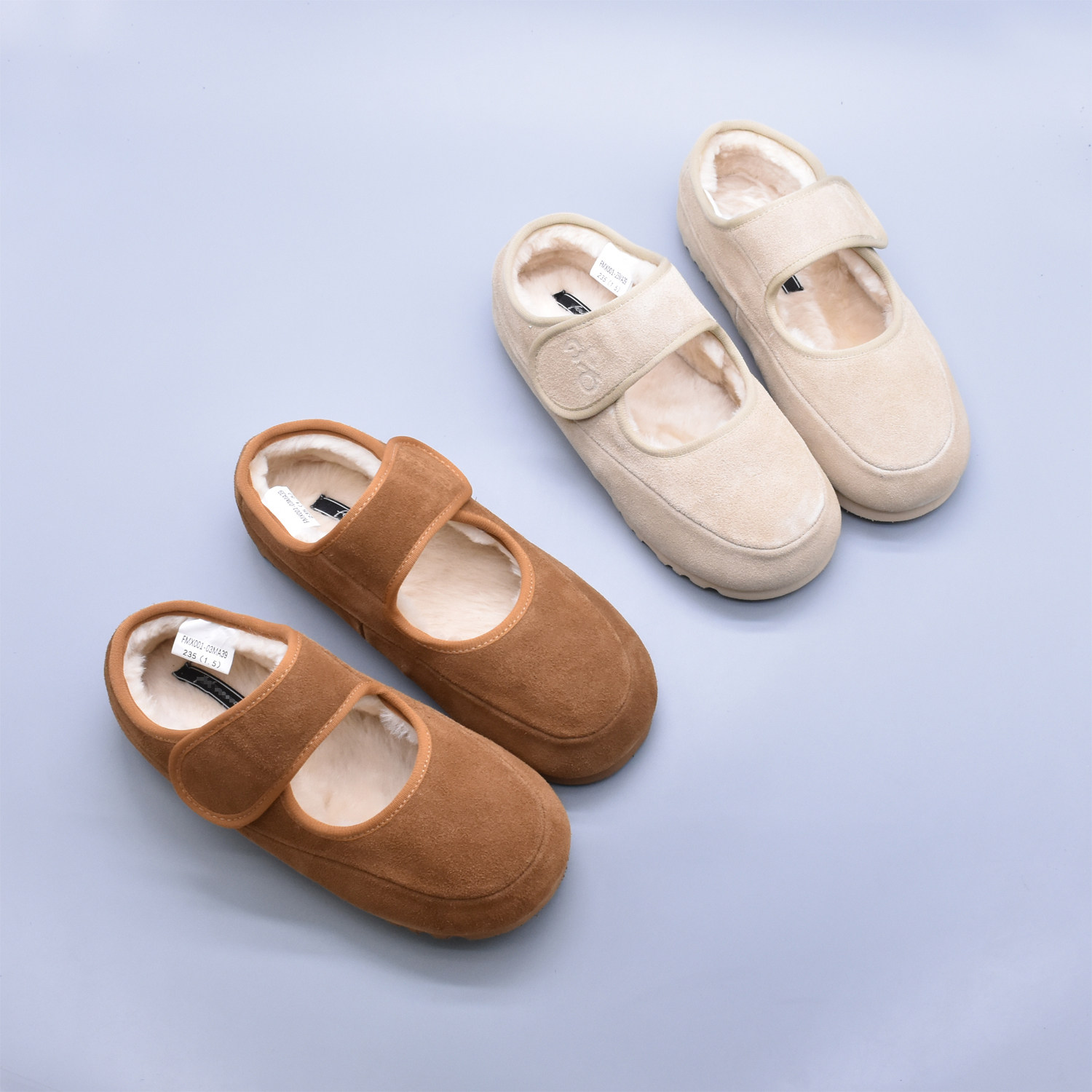 羊毛里勃肯鞋女鞋子2025秋冬新款爆款玛丽珍懒人鞋软底百搭棉鞋软