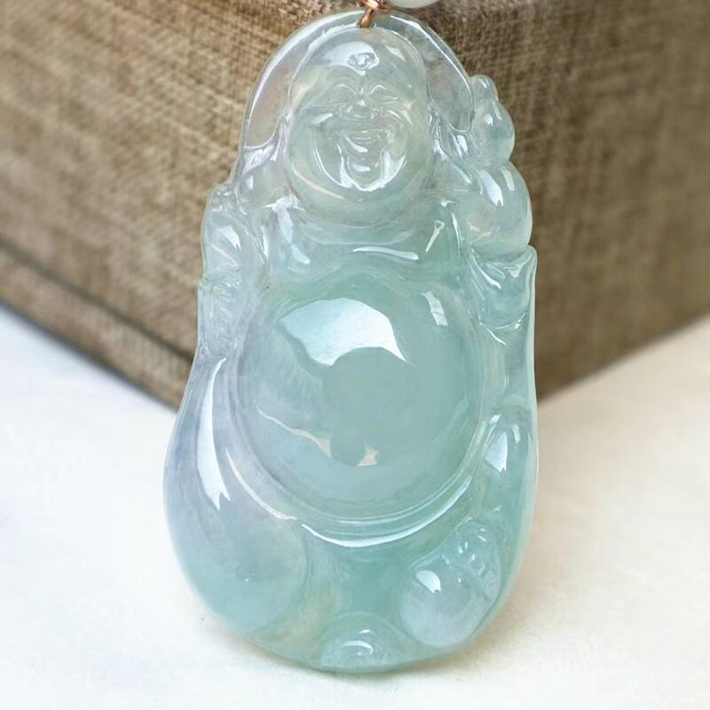世代好缅甸老坑a货翡翠笑佛翡翠