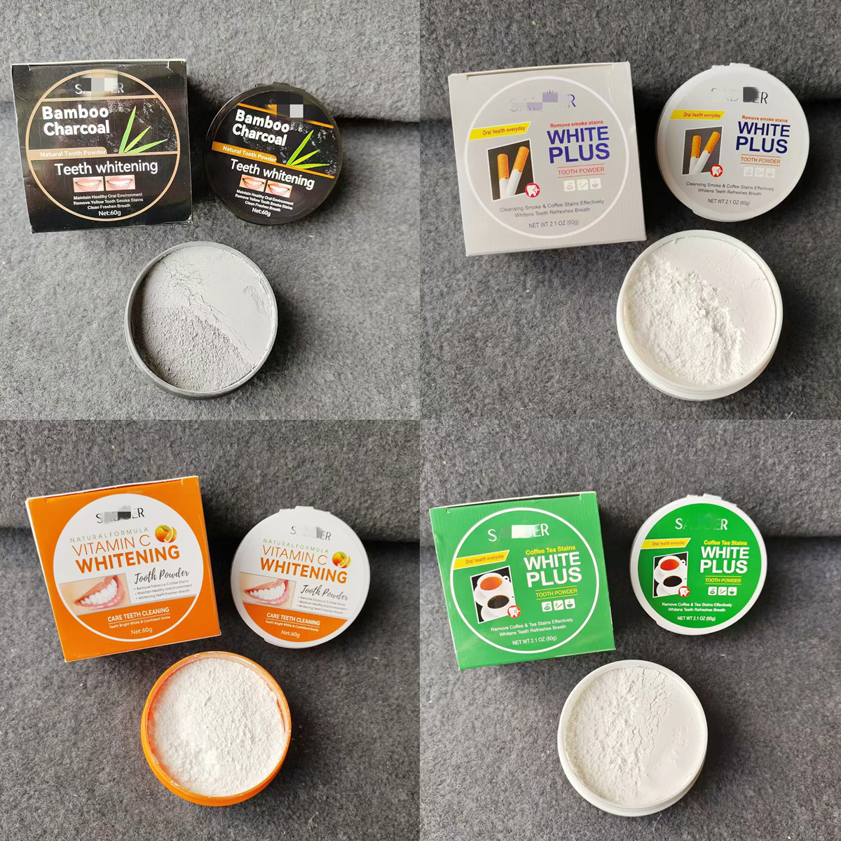 跨境出口~纯植物成分牙粉牙膏牙齿清洁去烟渍去黄媄白 异味口臭