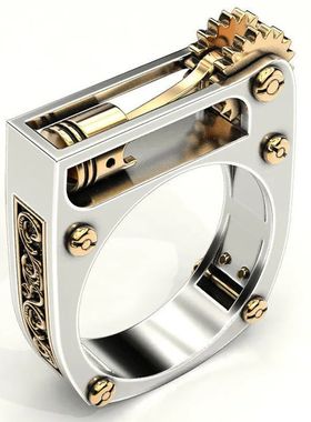 Mechanical Gear Wheel Men Fashion Punk Wedding Finger Rings