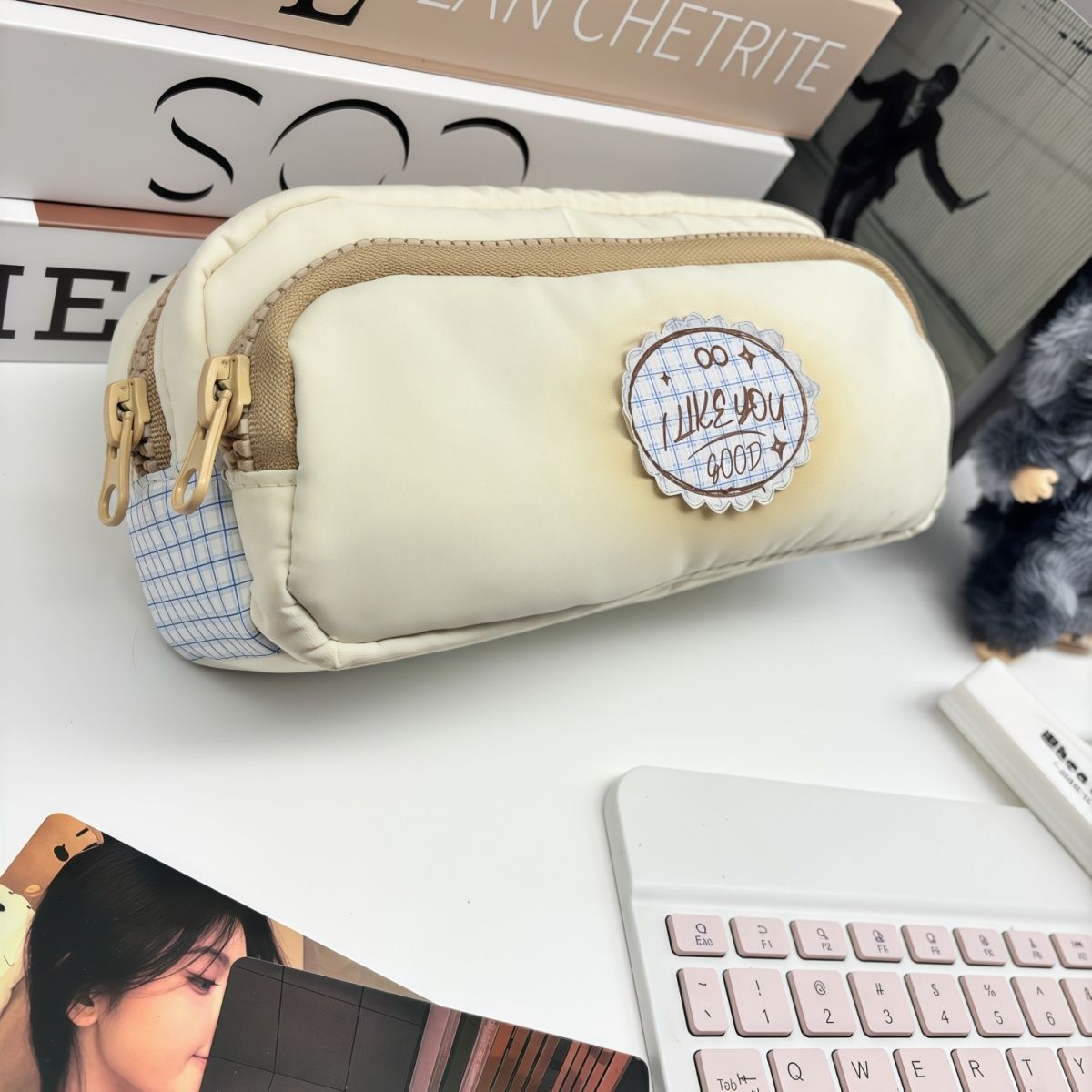 机灵姐 同款一口面包笔袋高颜值ins大容量简约学生