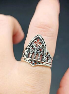 1pc Vintage Castle Architectural Style Hollow Out Flowers Ge