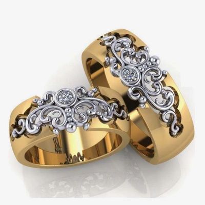 Elegant Gold Color Inlaid Zircon Hollow Women Rings Fashion