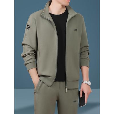 中老年运动套装男春秋季新款爸爸装中年男士高端休闲运动服三件套