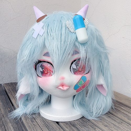 小羊兽头兽装配件呆萌可穿戴头套