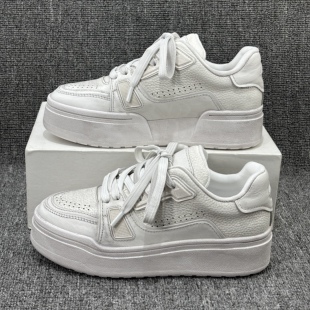 休闲板鞋 欧货爆款 女欧洲站做旧脏脏鞋 真皮厚底松糕小白鞋 2026新款