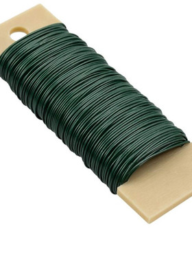 圣诞丝 烤漆丝24号绿色烤漆线花卉用丝包塑深色工艺丝 0.55mm粗